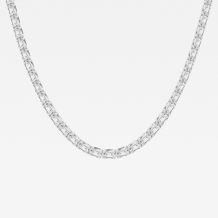 22 ctw Emerald Lab Grown Diamond Graduated Tennis Necklace